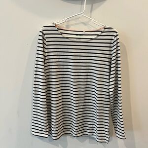 Boden Navy and White Striped Top